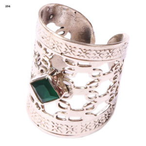 Silver metal Adjustable cuff ring